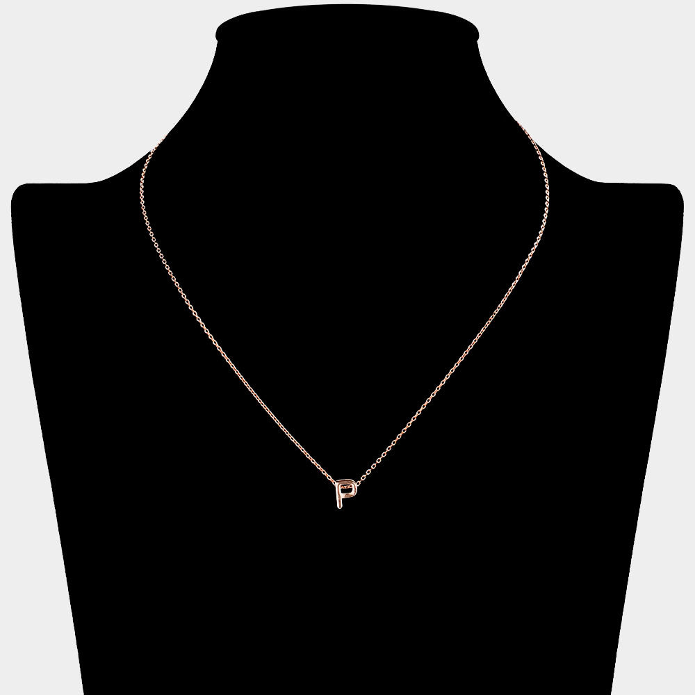 iLLASPARKZ -P- Gold Dipped Initial Monogram Metal Pendant Necklace