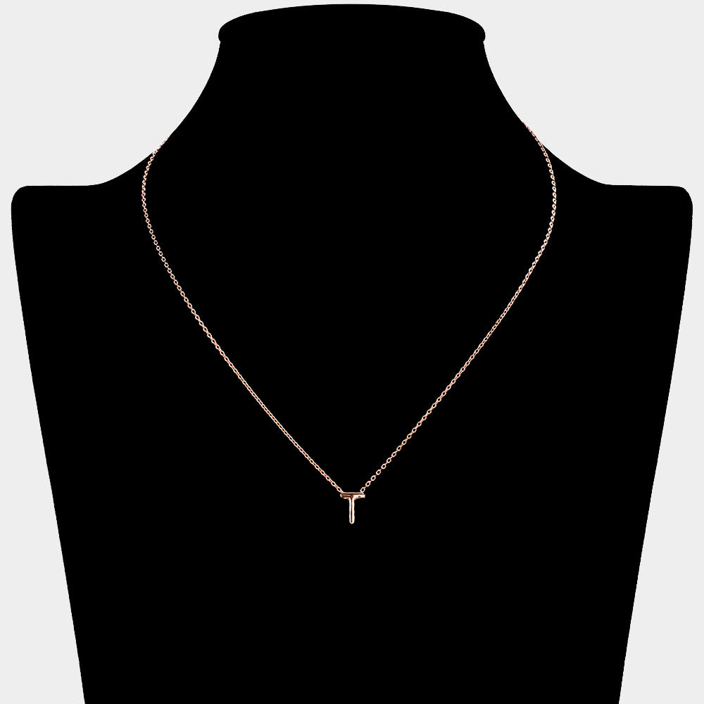 iLLASPARKZ -T- Gold Dipped Initial Monogram Metal Pendant Necklace