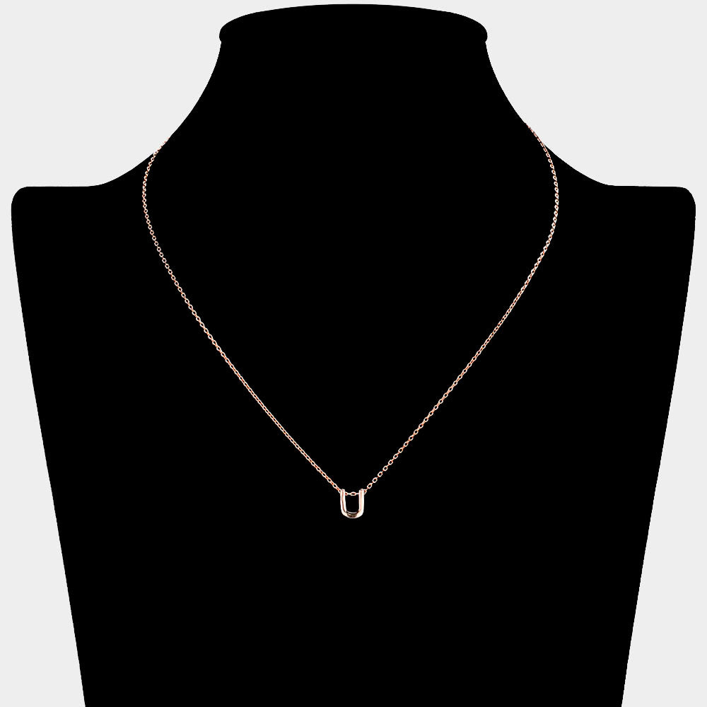 iLLASPARKZ -U- Gold Dipped Initial Monogram Metal Pendant Necklace