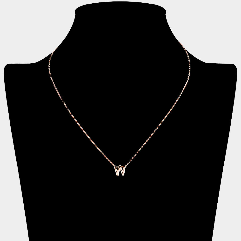 iLLASPARKZ -W- Gold Dipped Initial Monogram Metal Pendant Necklace