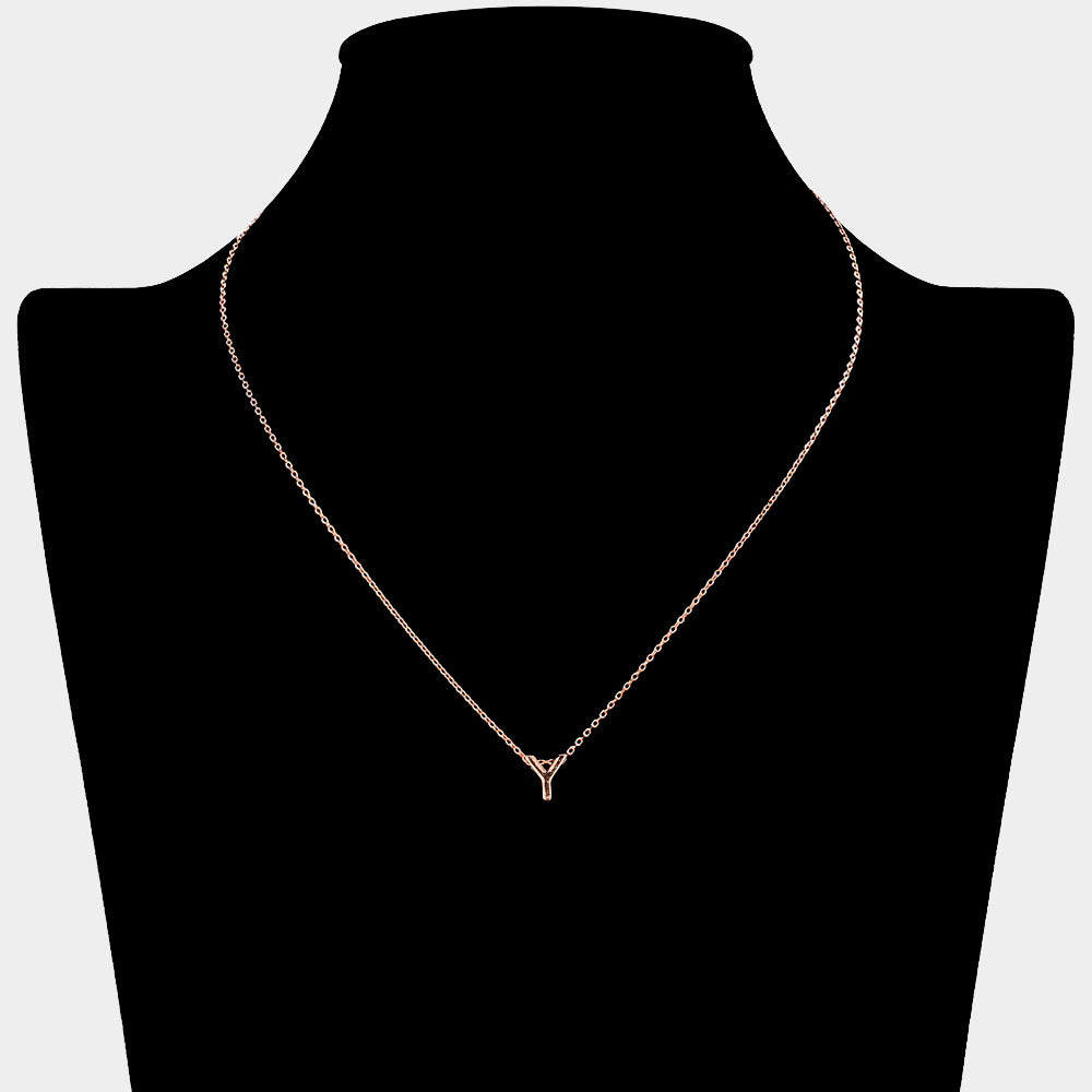 iLLASPARKZ -Y- Gold Dipped Initial Monogram Metal Pendant Necklace