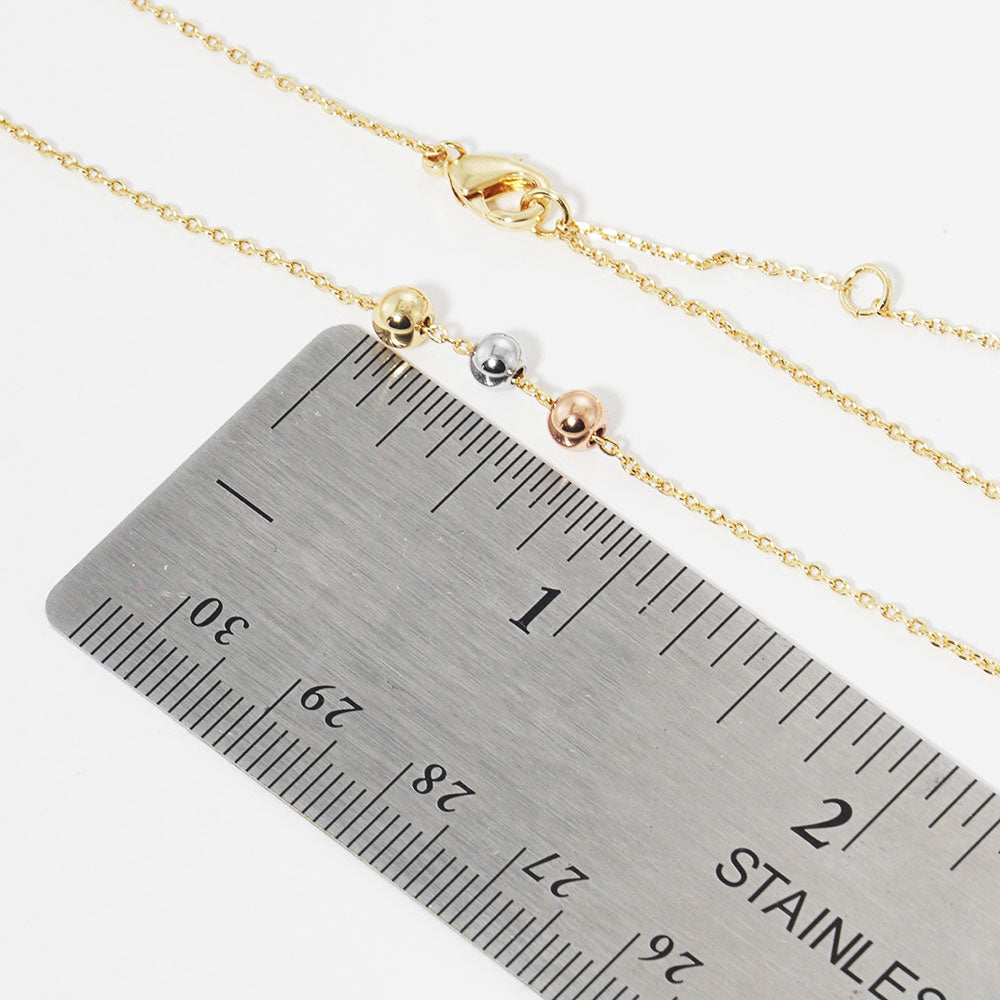 iLLASPARKZ Gold Dipped Tiny Triple Metal Ball Pendant Necklace