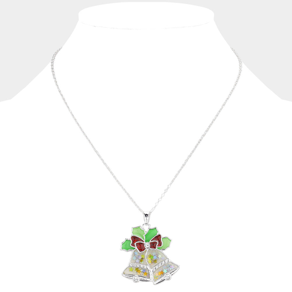 iLLASPARKZ Enamel Christmas Jingle Bell Pendant Necklace
