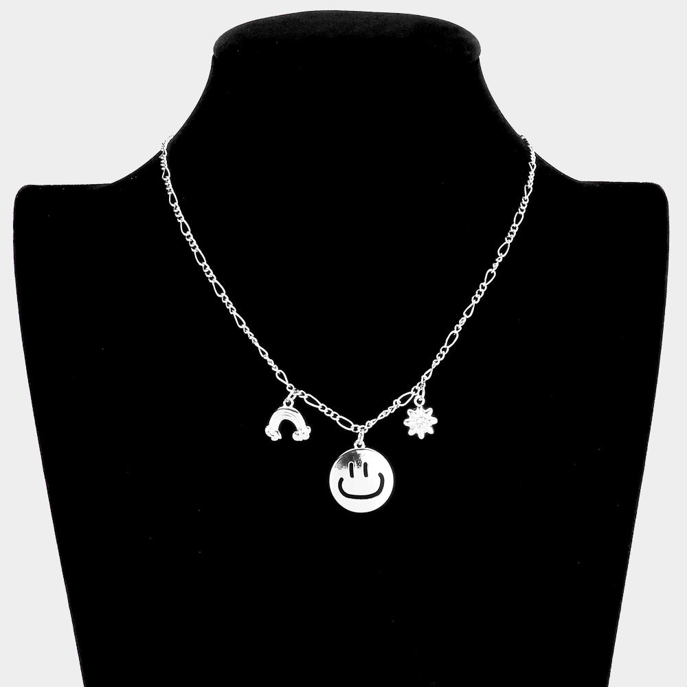 iLLASPARKZ Rainbow Smile Flower Pendant Necklace