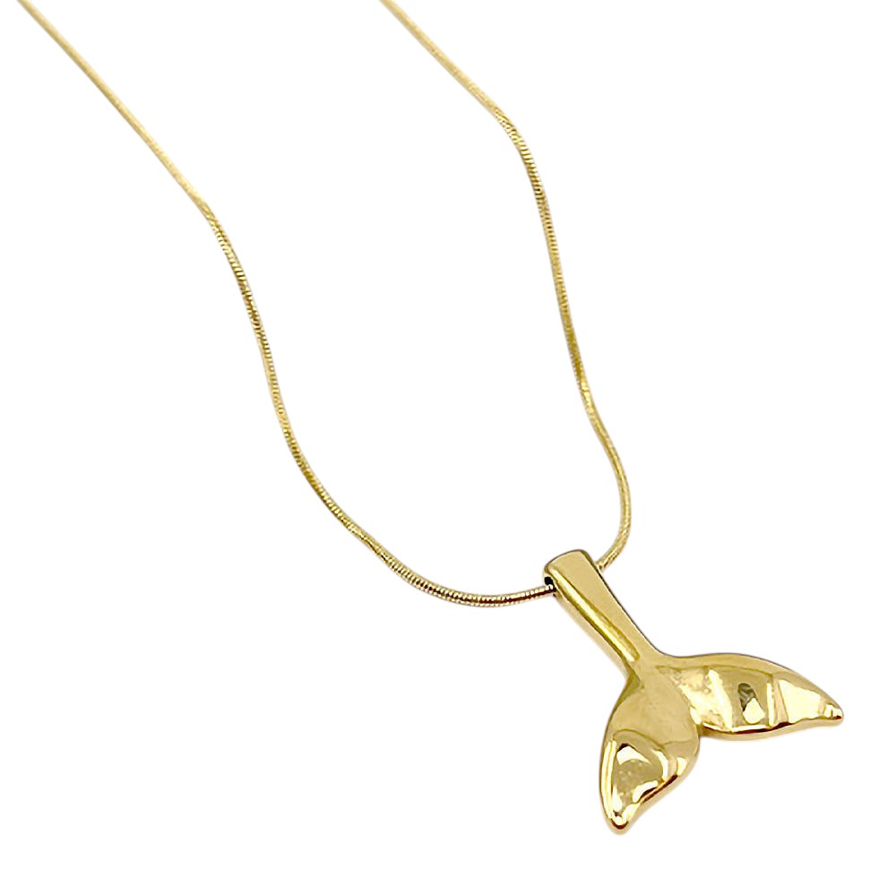 iLLASPARKZ Stainless Steel Whale Tail Pendant Necklace