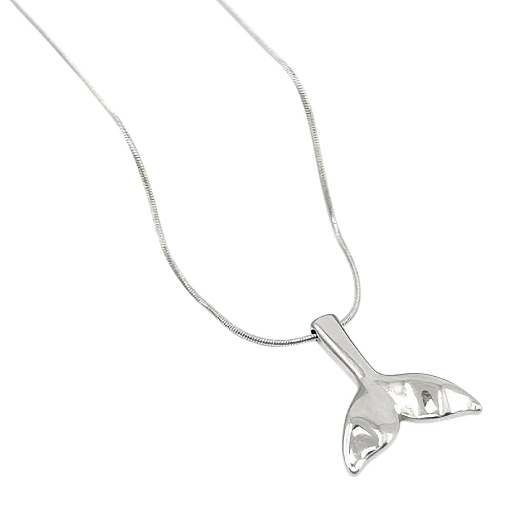 iLLASPARKZ Stainless Steel Whale Tail Pendant Necklace