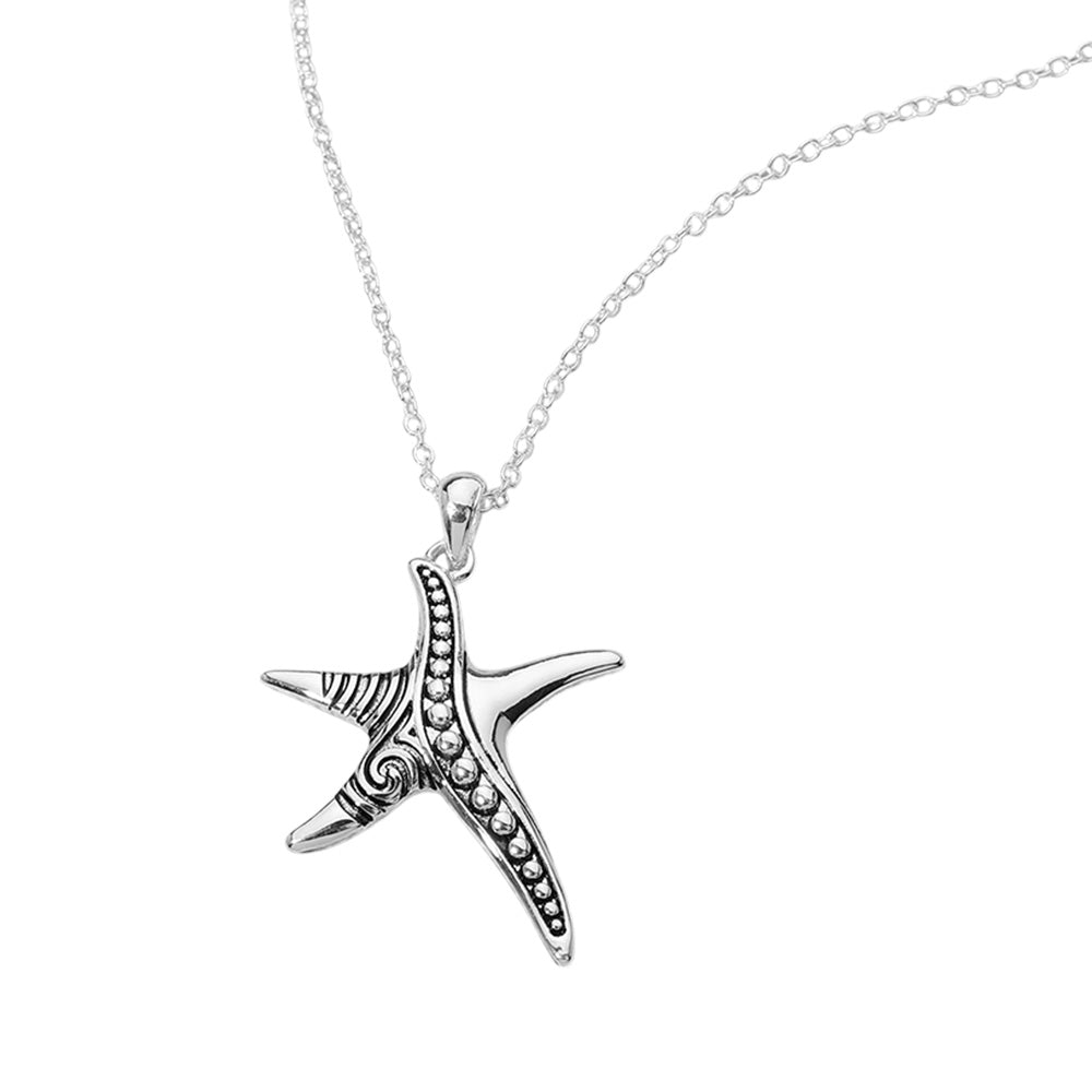 iLLASPARKZ Antique Metal Starfish Pendant Necklace