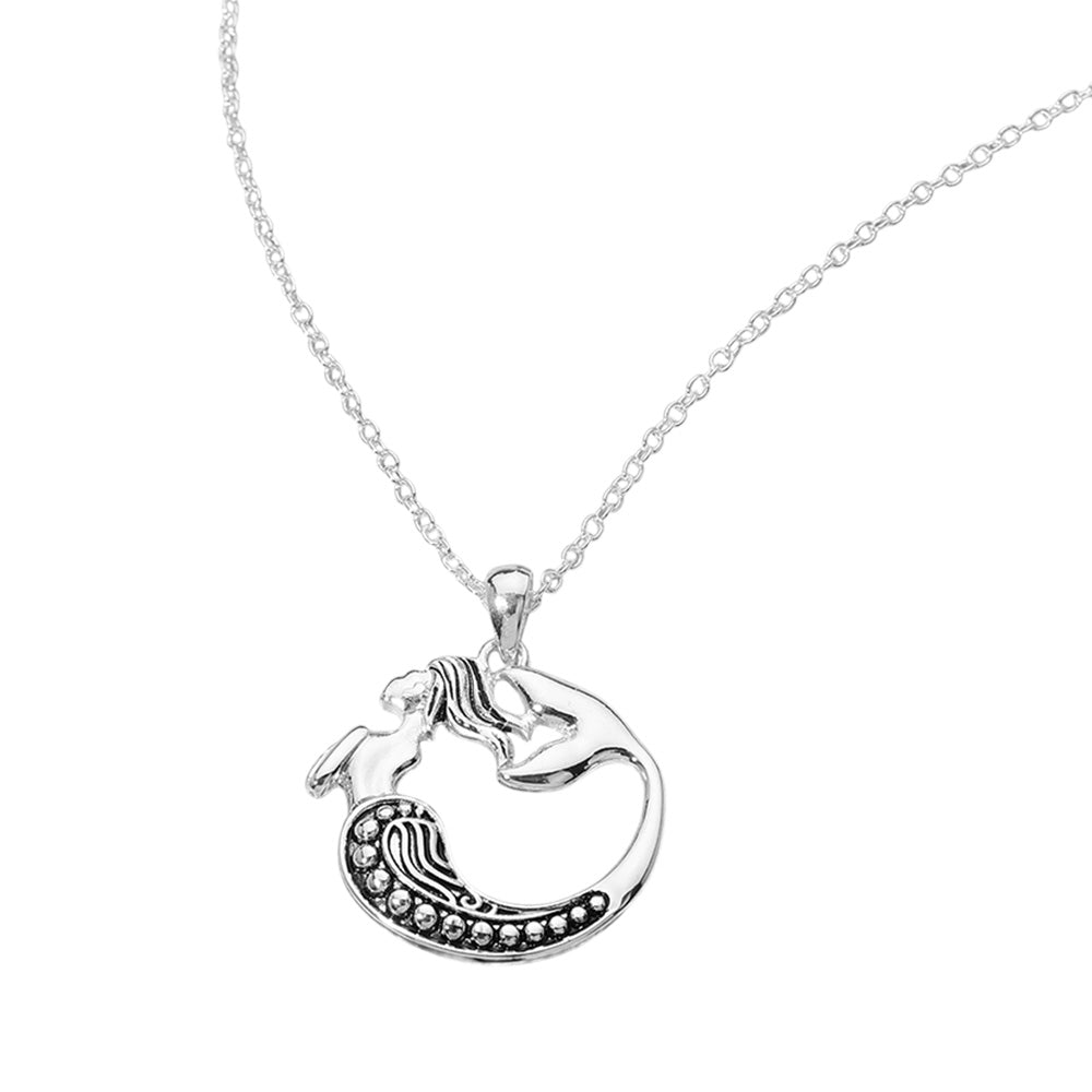 iLLASPARKZ Antique Metal Mermaid Pendant Necklace