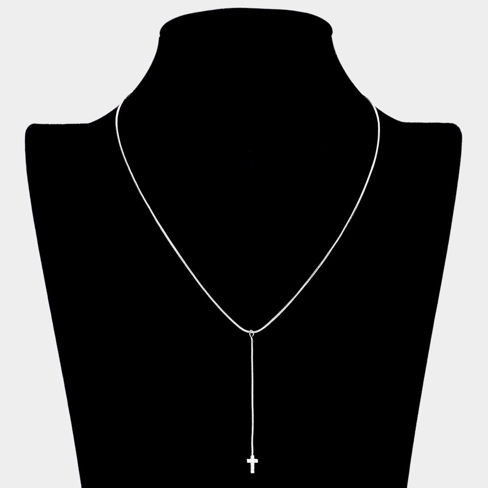 iLLASPARKZ Stone Paved Cross Pendant Necklace