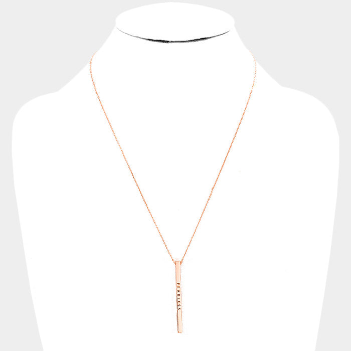 iLLASPARKZ Fearless Metal Bar Pendant Necklace