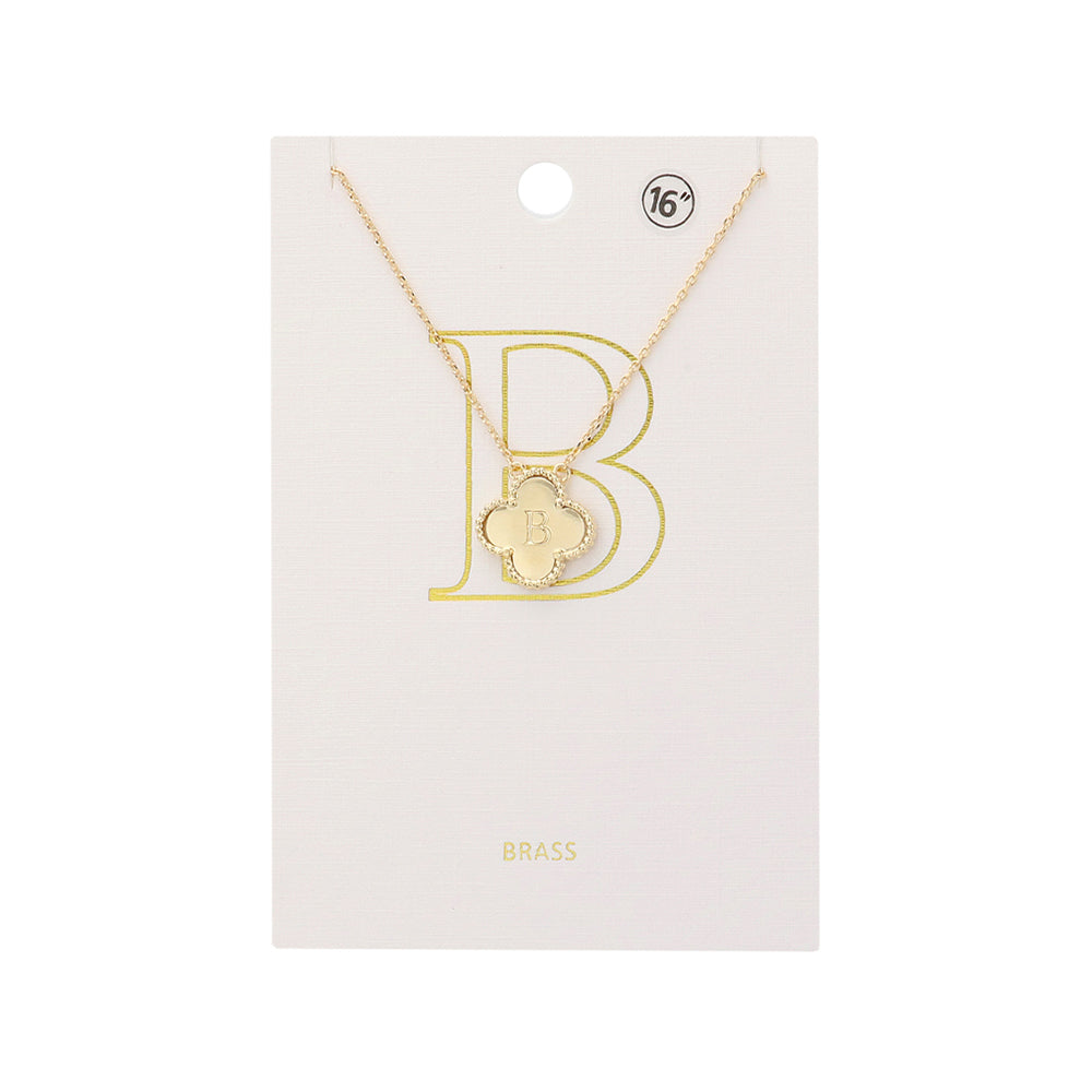 iLLASPARKZ Quatrefoil Initial B Monogram Pendant Necklace