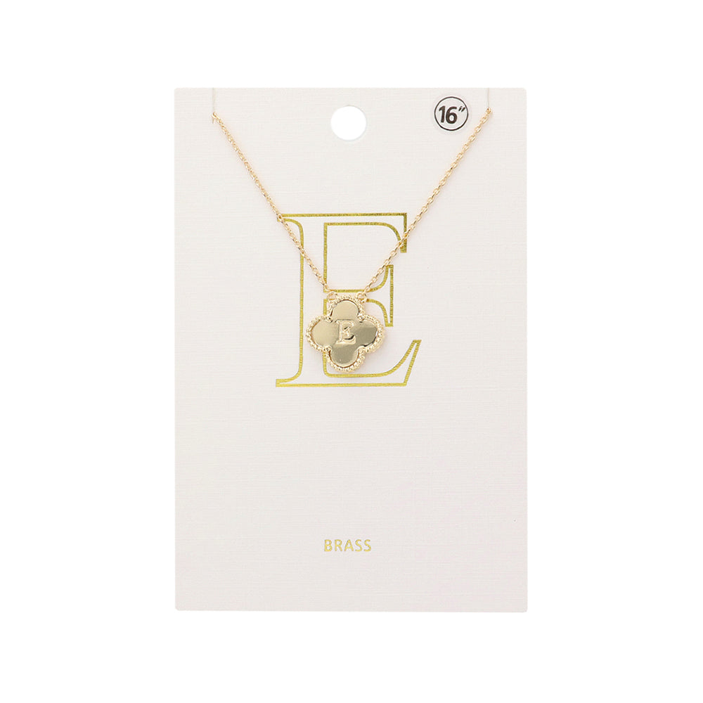 iLLASPARKZ Quatrefoil Initial E Monogram Pendant Necklace