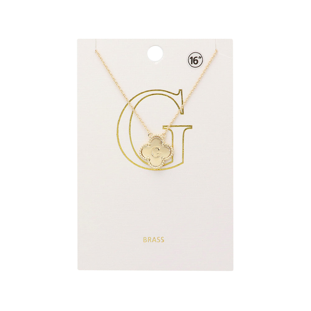 iLLASPARKZ Quatrefoil Initial G Monogram Pendant Necklace