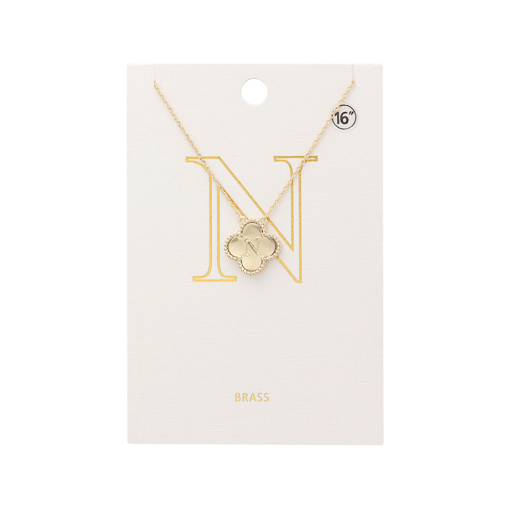 iLLASPARKZ Quatrefoil Initial N Monogram Pendant Necklace