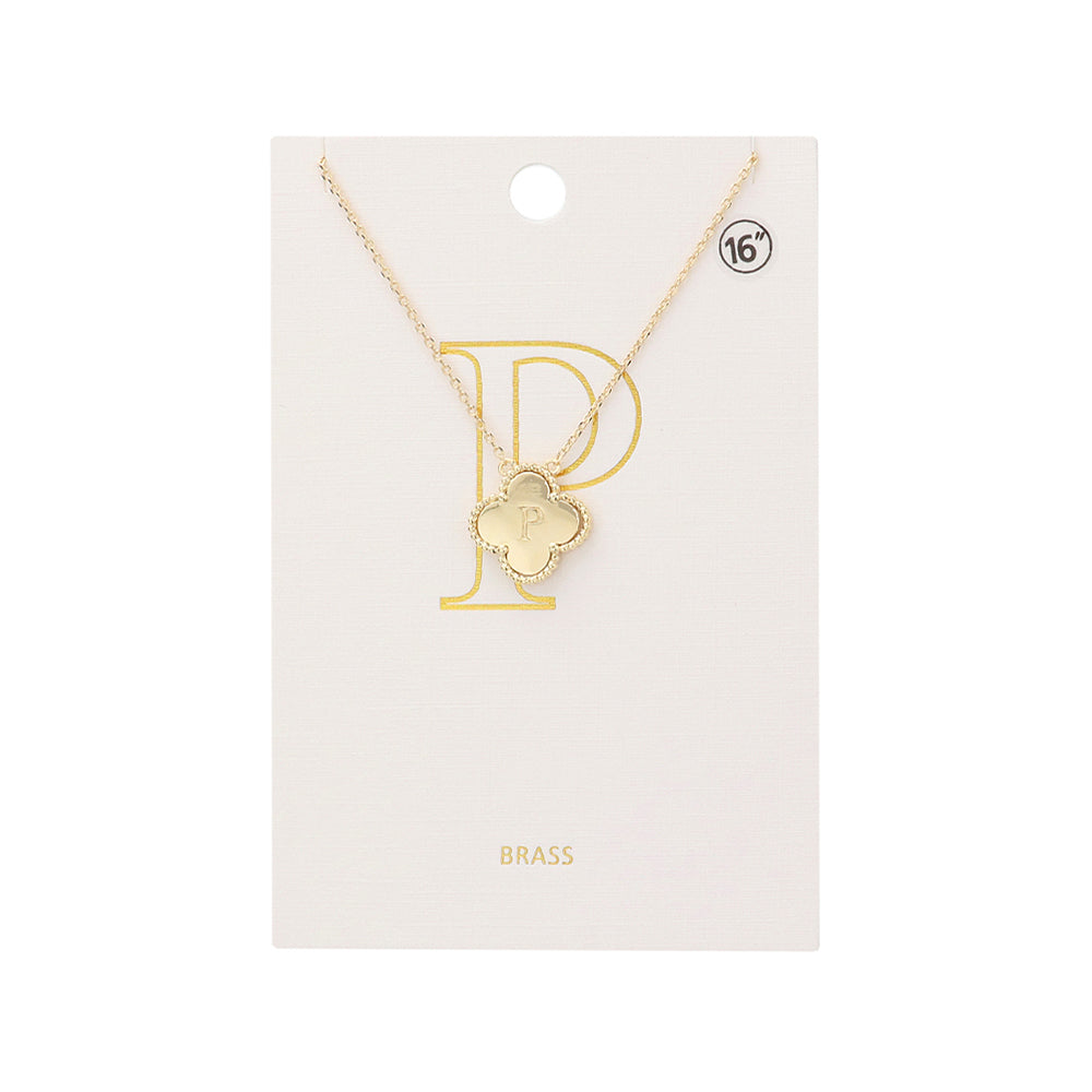iLLASPARKZ Quatrefoil Initial P Monogram Pendant Necklace
