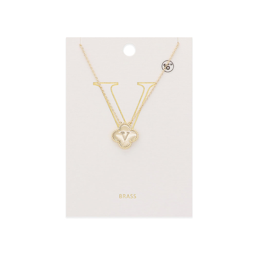 iLLASPARKZ Quatrefoil Initial R Monogram Pendant Necklace