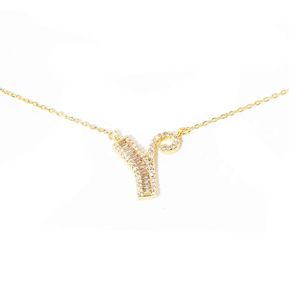 iLLASPARKZ -Y- CZ Monogram Pendant Necklace
