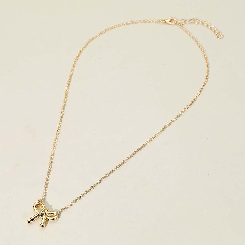 iLLASPARKZ 18K Gold Filled Hypoallergenic Bow Pendant Necklace