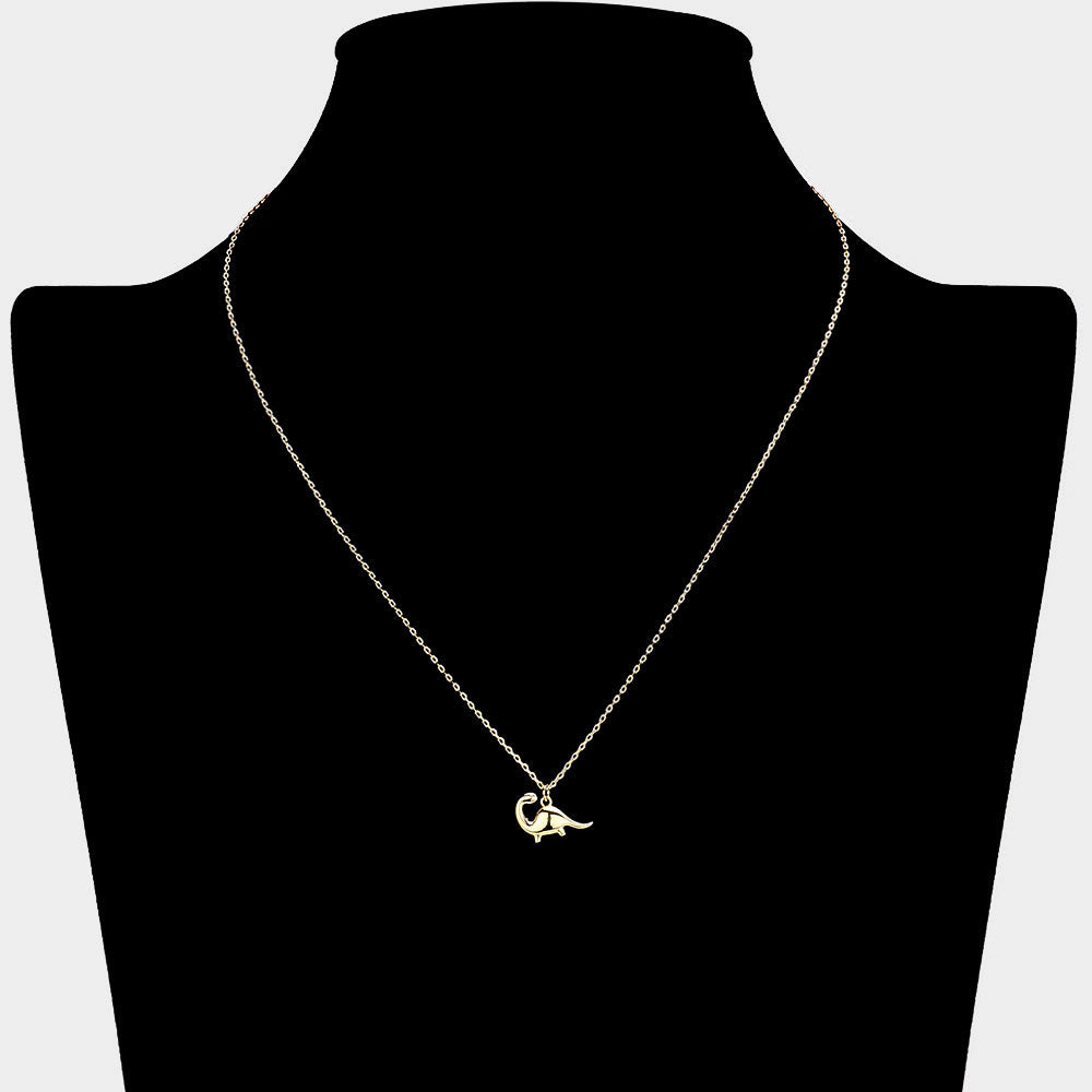 iLLASPARKZ Brass Metal Dinosaur Pendant Necklace