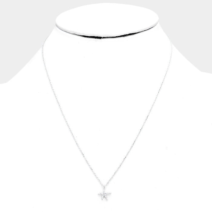 iLLASPARKZ Cubic Zirconia Starfish Pendant Necklace