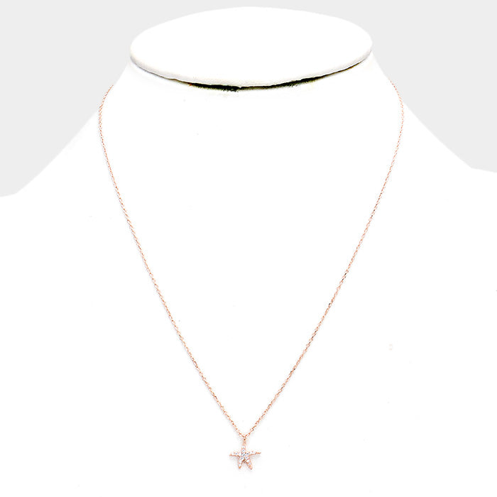 iLLASPARKZ Cubic Zirconia Starfish Pendant Necklace