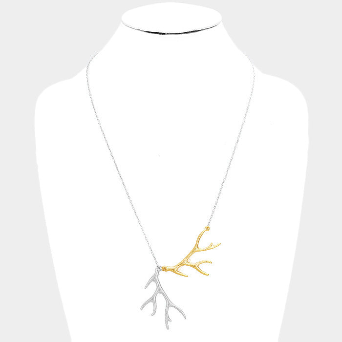 iLLASPARKZ Metal Antler Pendant Necklace