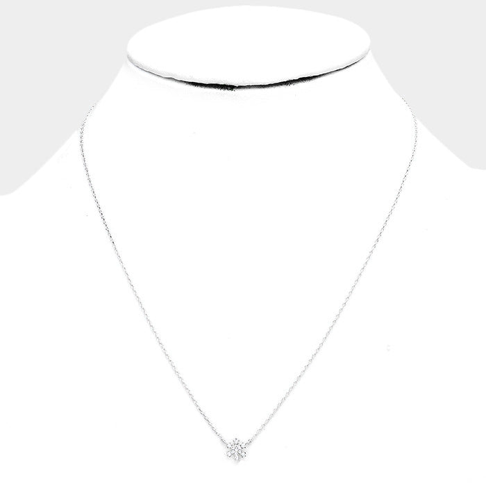 iLLASPARKZ Cubic Zirconia Snowflake Pendant Necklace