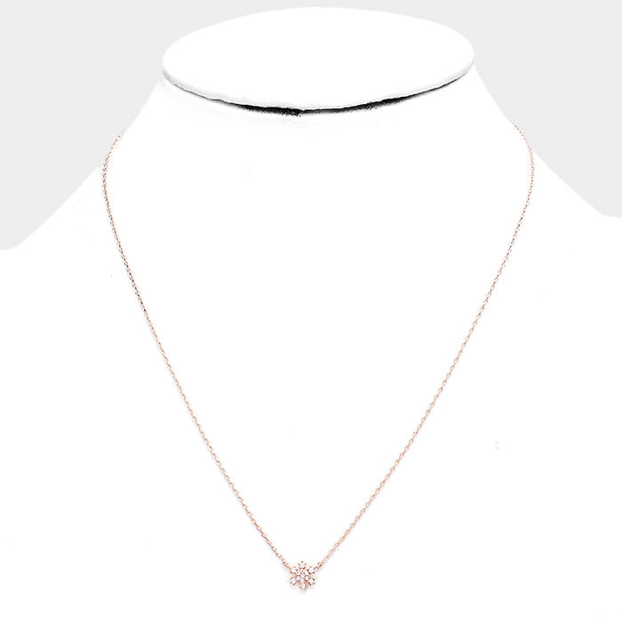 iLLASPARKZ Cubic Zirconia Snowflake Pendant Necklace