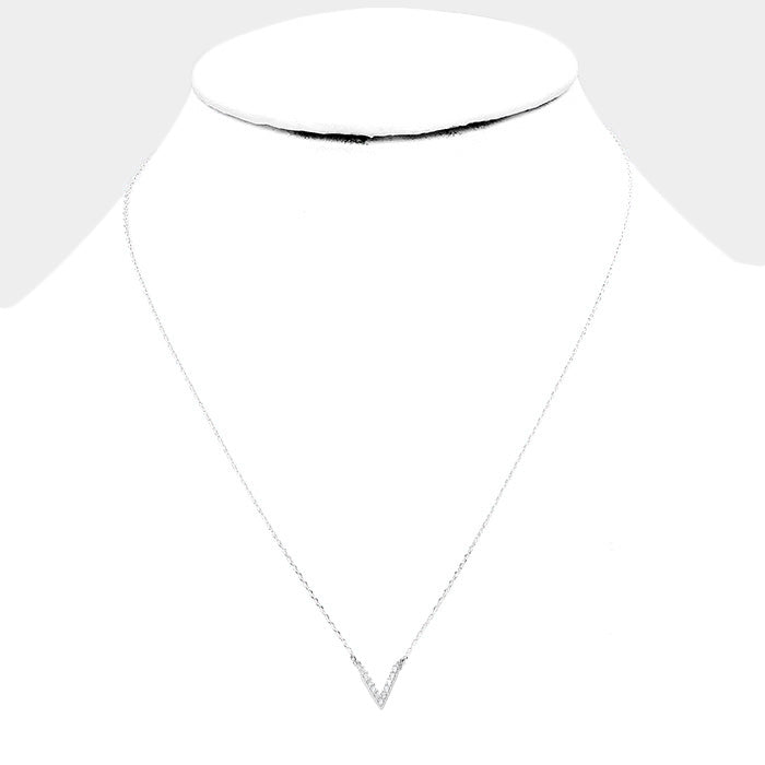 iLLASPARKZ Gold Dipped Cubic Zirconia Chevron Pendant Necklace