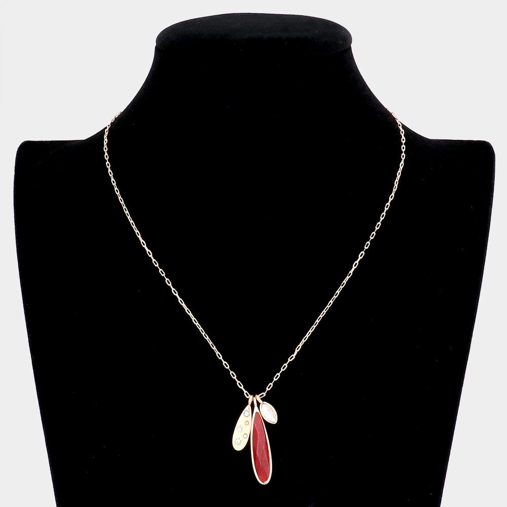 iLLASPARKZ Semi Precious Teardrop Pendant Necklace