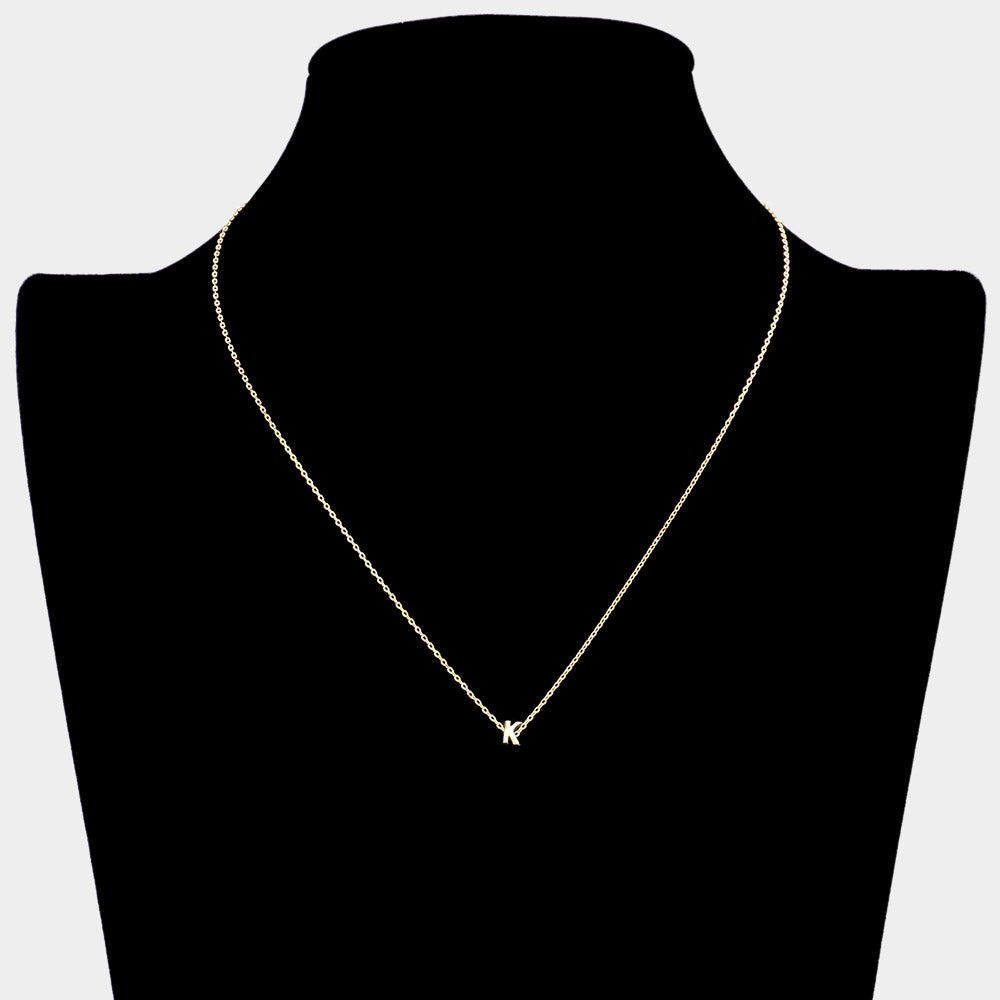 iLLASPARKZ -K- Secret Box _ 14K Gold Dipped Initial Monogram Pendant Necklace