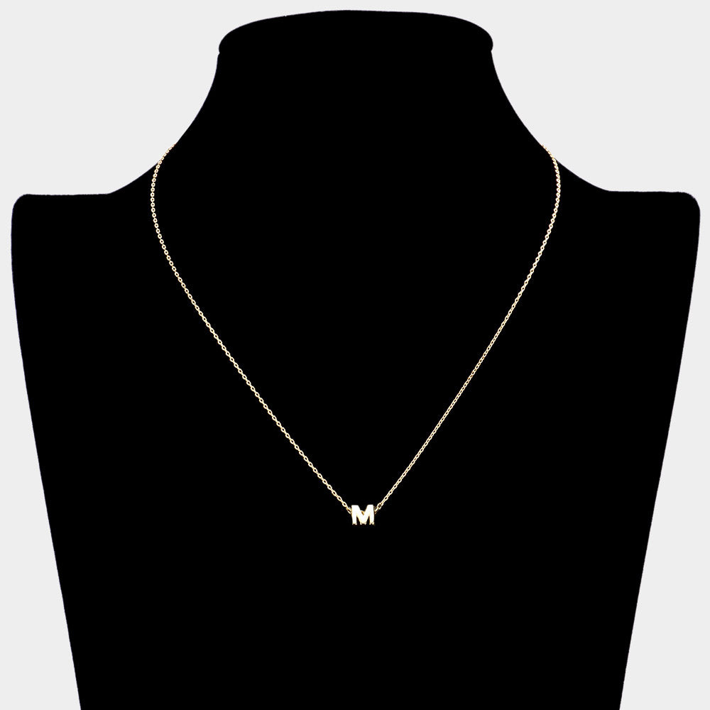 iLLASPARKZ -M- Secret Box _ 14K Gold Dipped Initial Monogram Pendant Necklace