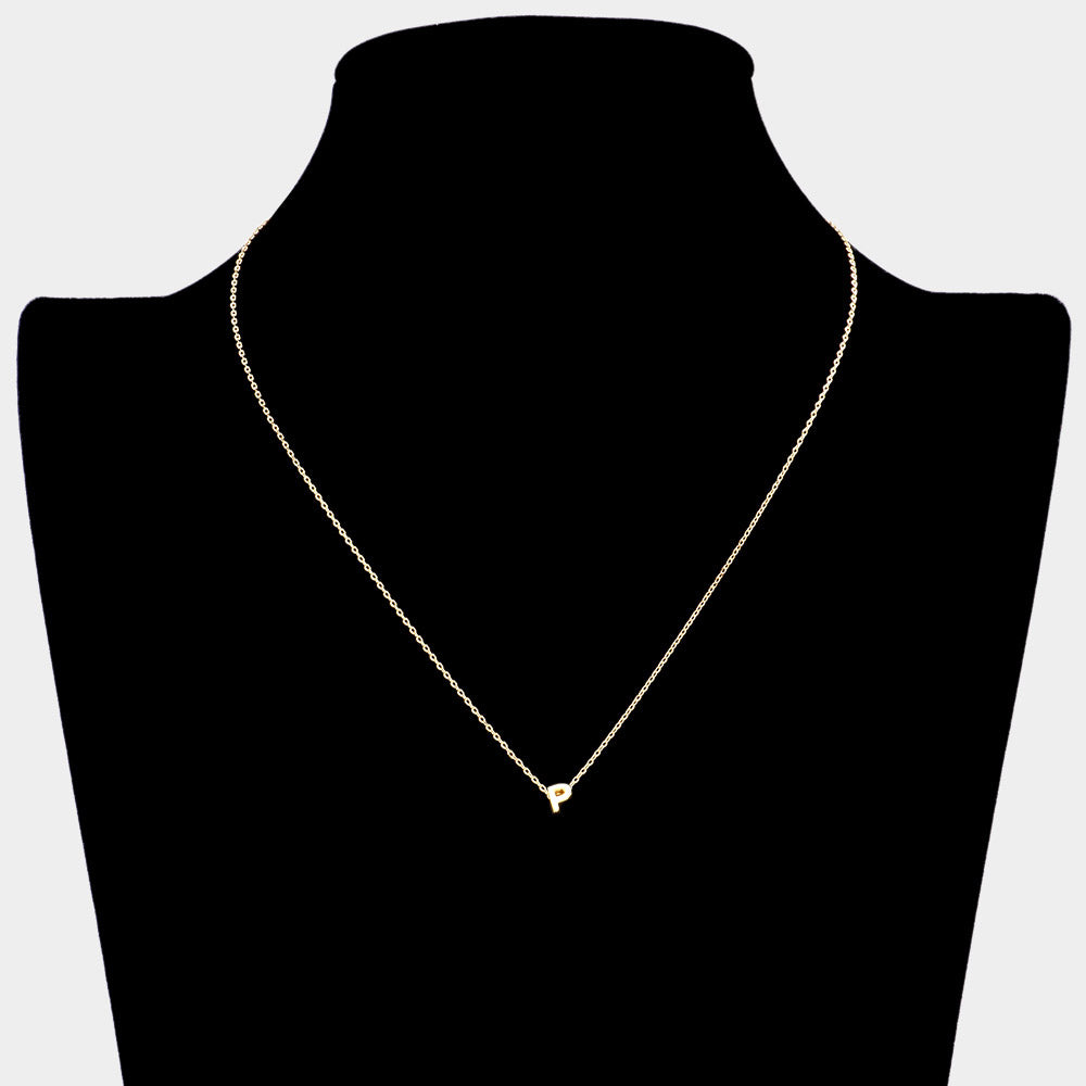 iLLASPARKZ -P- Secret Box _ 14K Gold Dipped Initial Monogram Pendant Necklace