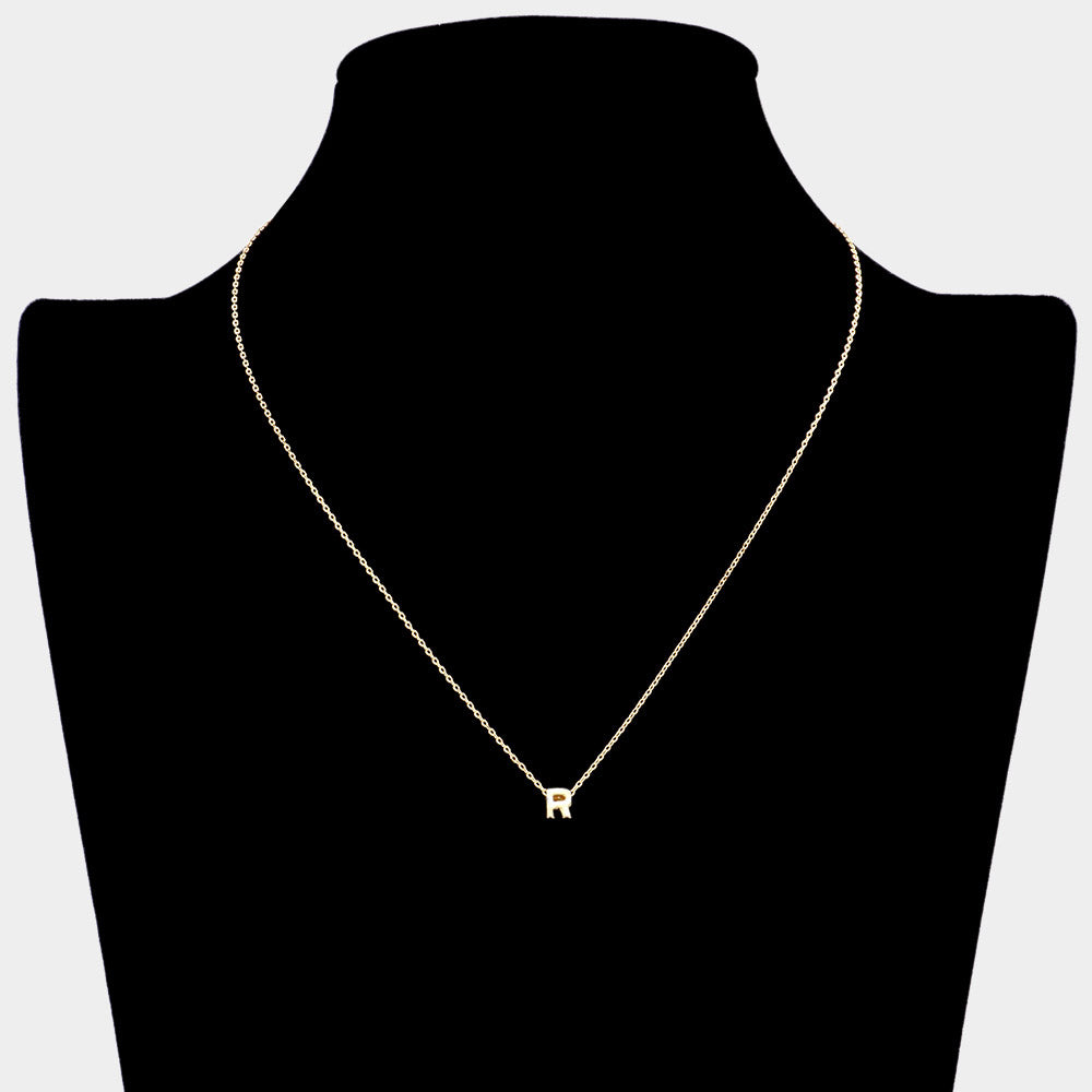 iLLASPARKZ -R- Secret Box _ 14K Gold Dipped Initial Monogram Pendant Necklace