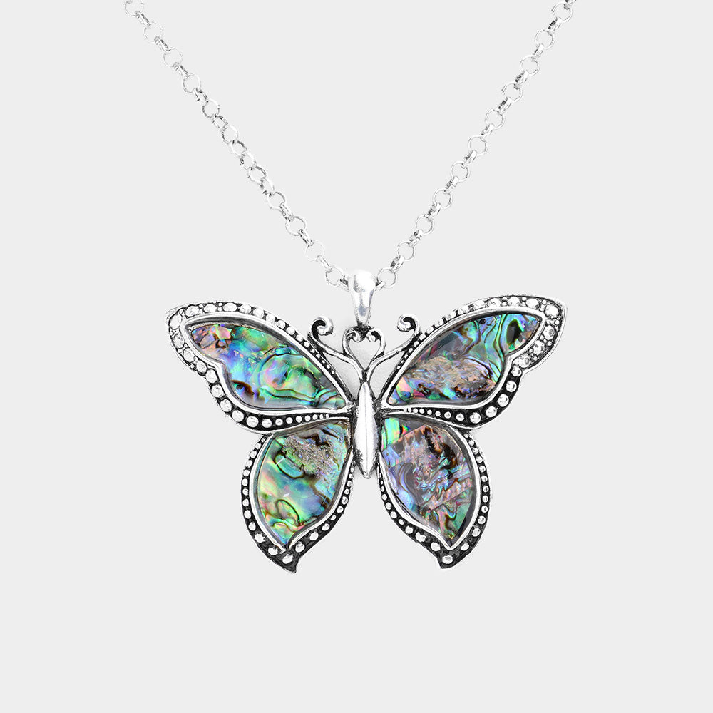 iLLASPARKZ Abalone Butterfly Pendant Necklace