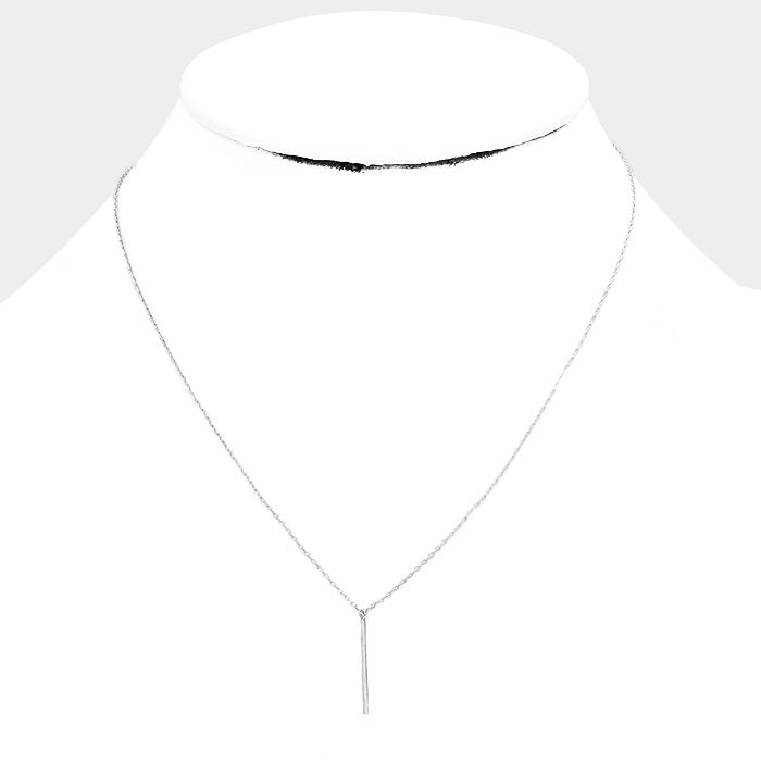 iLLASPARKZ Secret Box _  White Gold Filled Bar Pendant Necklace