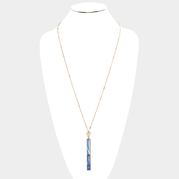 iLLASPARKZ Mother of Pearl Rectangle Pendant Long Necklace