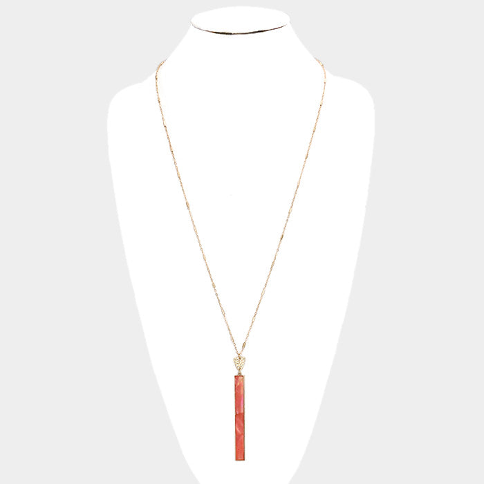 iLLASPARKZ Mother of Pearl Rectangle Pendant Long Necklace