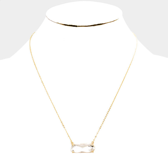 iLLASPARKZ Oval Stone Pendant Necklace