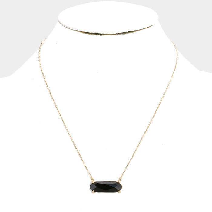 iLLASPARKZ Oval Stone Pendant Necklace