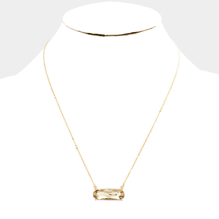 iLLASPARKZ Oval Stone Pendant Necklace