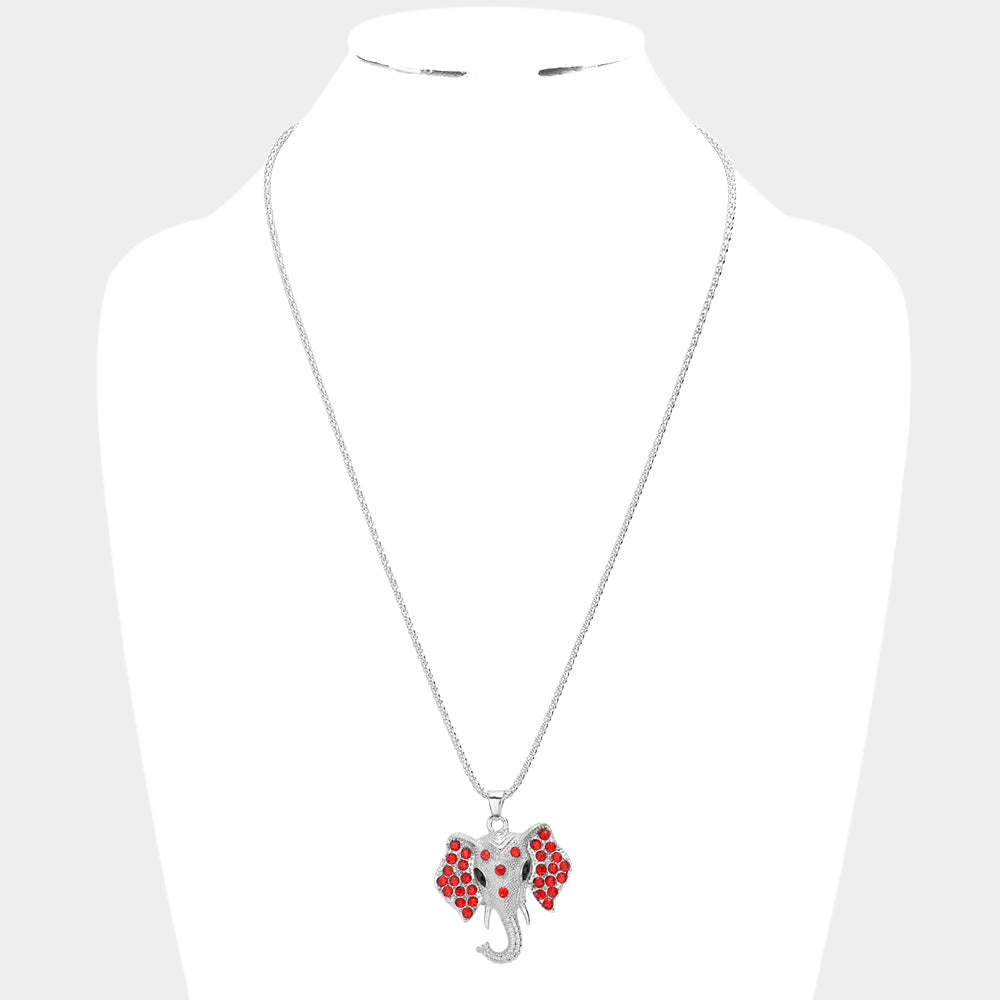 iLLASPARKZ Pave Glass Crystal Elephant Pendant Necklace