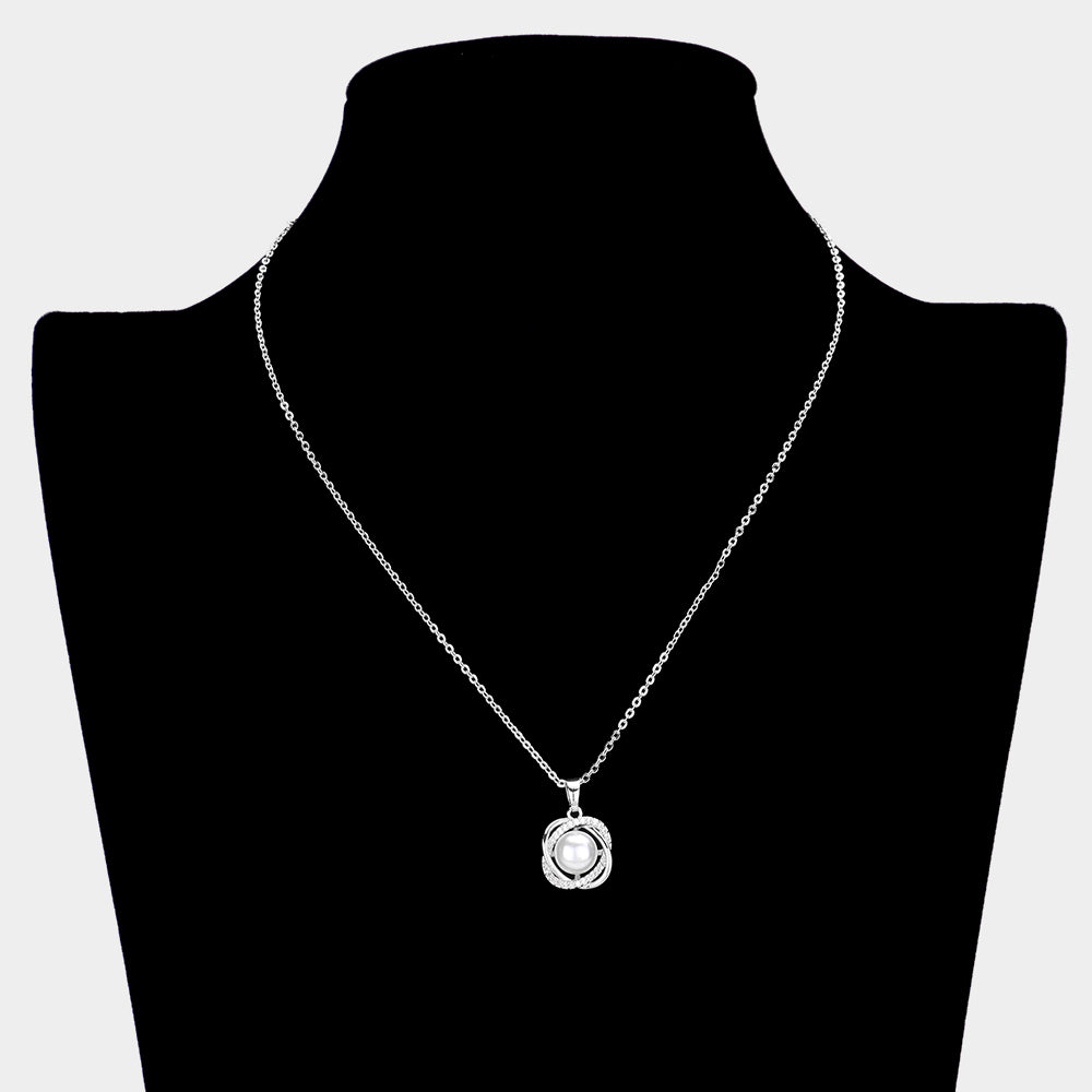 iLLASPARKZ Pearl Centered CZ Embellished Pendant Necklace