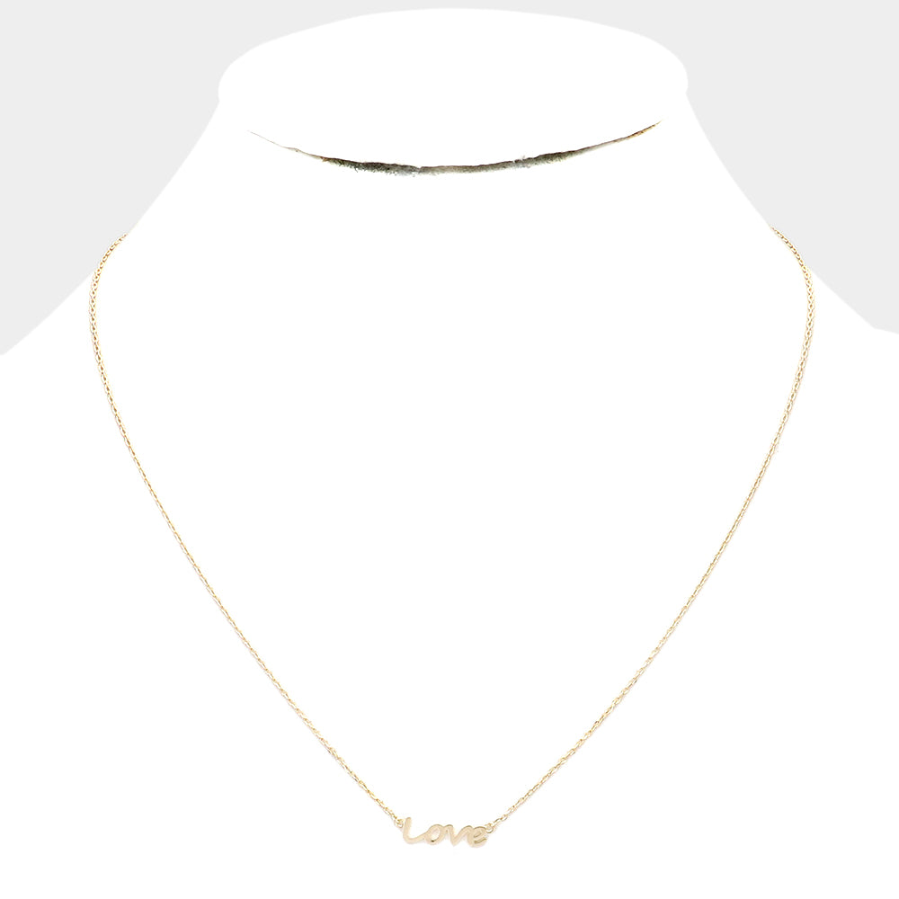 iLLASPARKZ Love Brass Metal Message Pendant Necklace