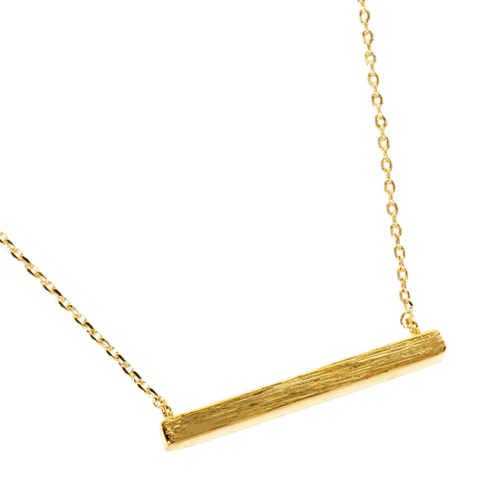 iLLASPARKZ Gold Dipped Rectangle Bar Pendant Necklace