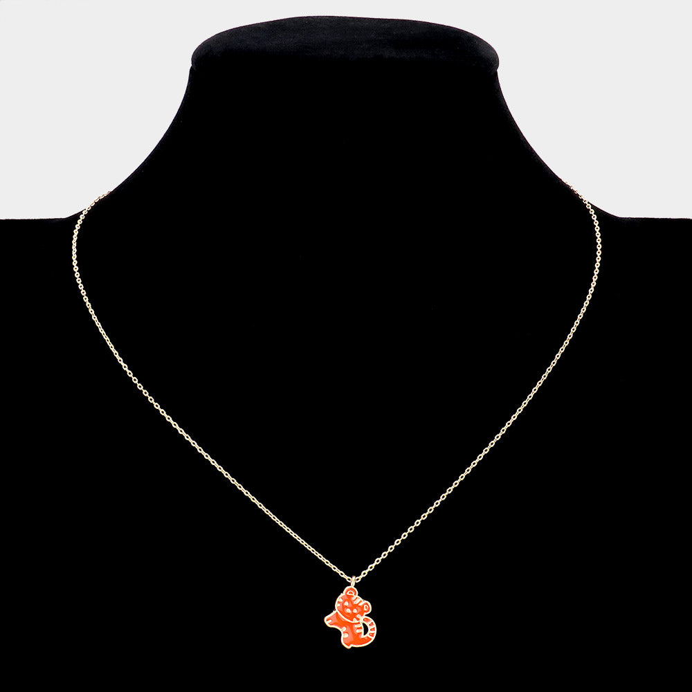 iLLASPARKZ Secret Box _ Brass Metal Enamel Tiger Pendant Necklace