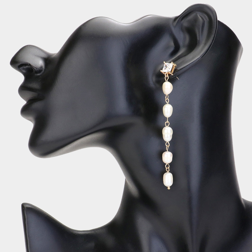 iLLASPARKZ Pearl Link Dropdown Earrings