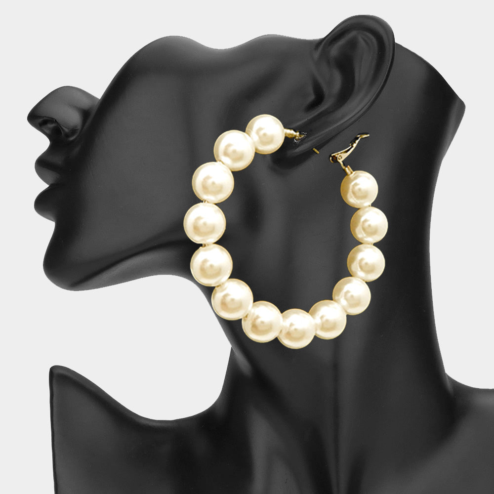 iLLASPARKZ Pearl Ball Hoop Earrings