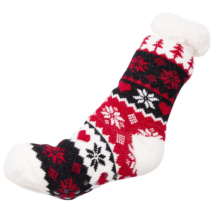 iLLASPARKZ 12Pairs - Snowflake Heart Lining Rubber Grippers Socks