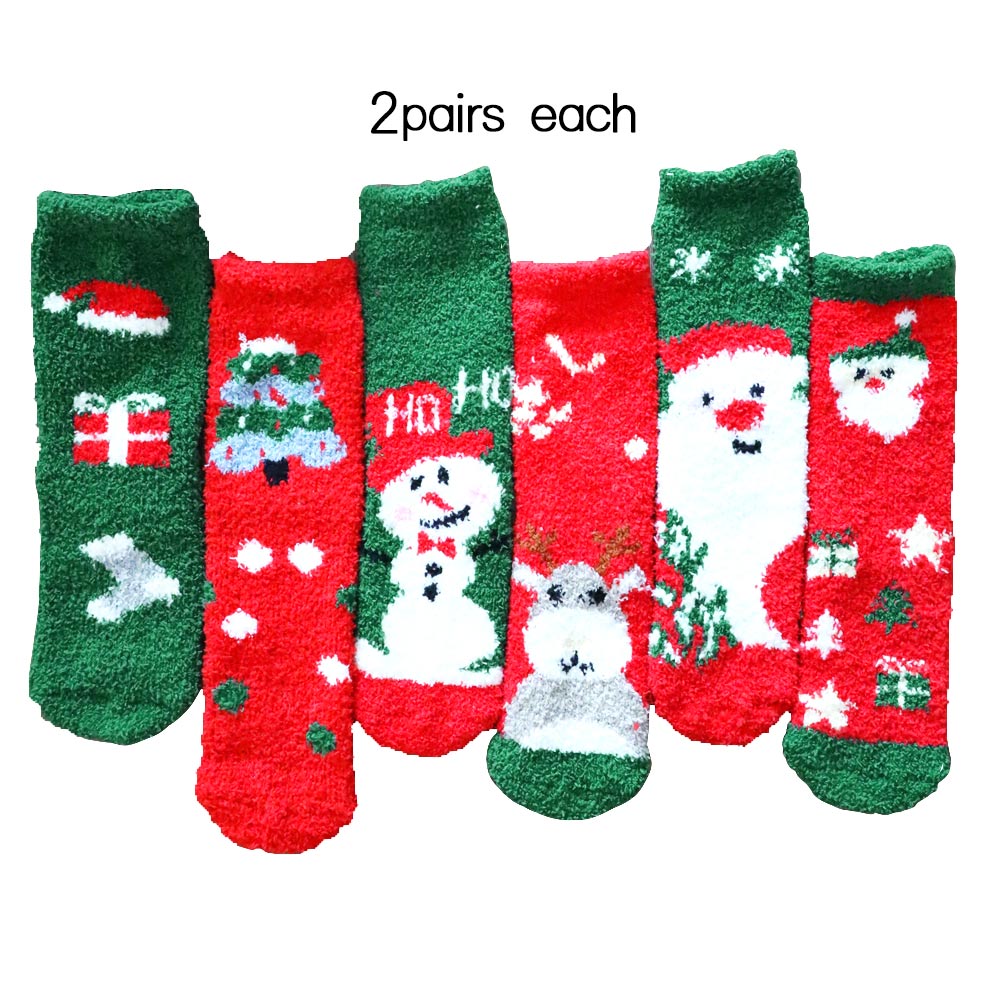 iLLASPARKZ 12Pairs - Santa Claus Snowman Rudolph Soft Socks